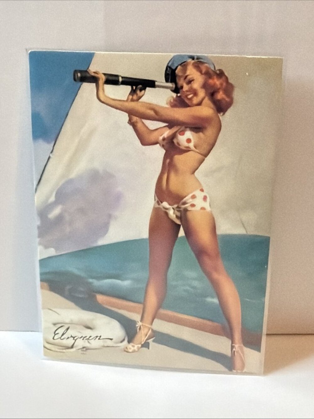 1993 Gil Elvgren Calendar Pinups Art Card Single #71 Splendid View Comic Images